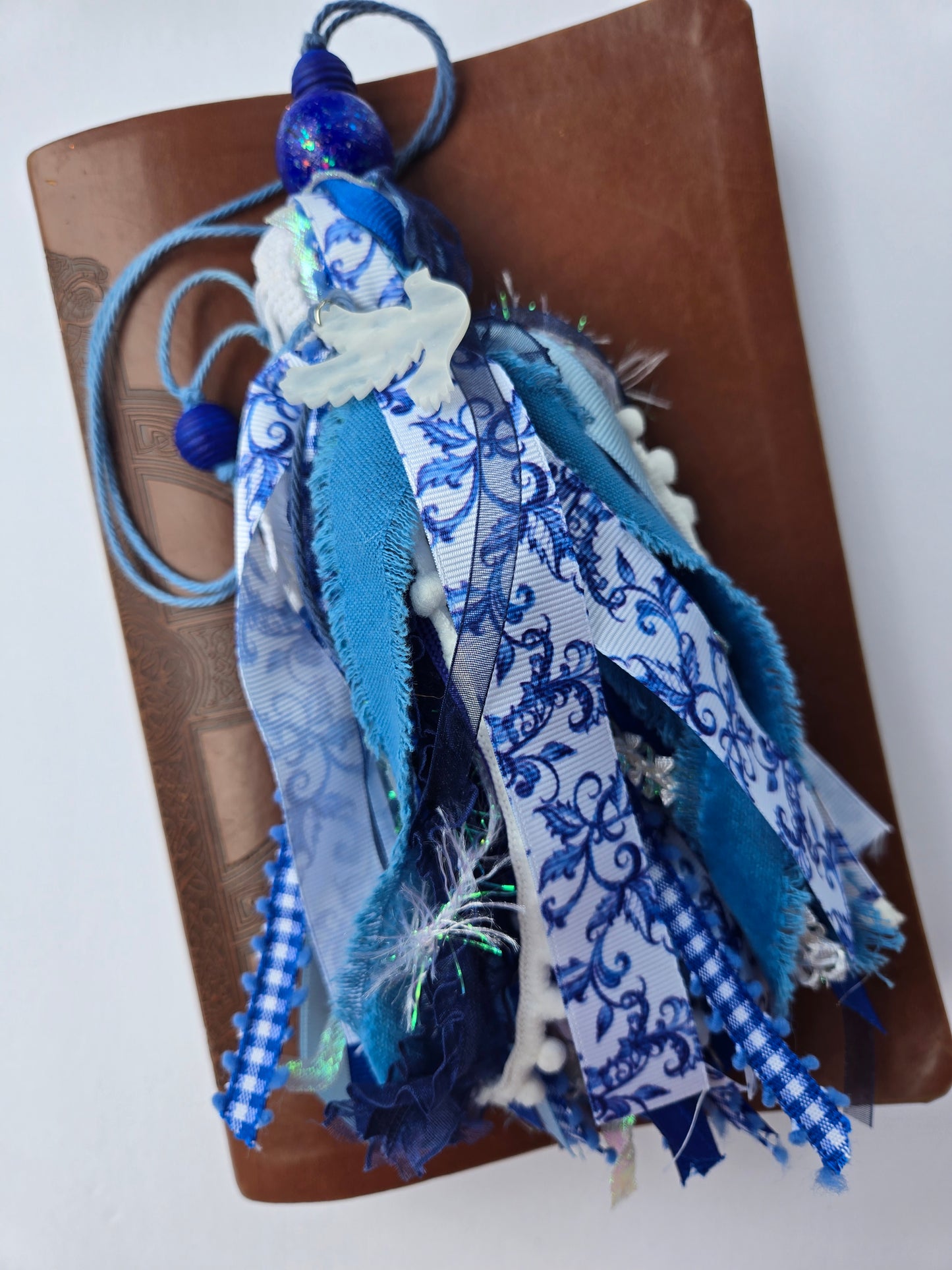 Blue & White Dove Bible/Book Tassel