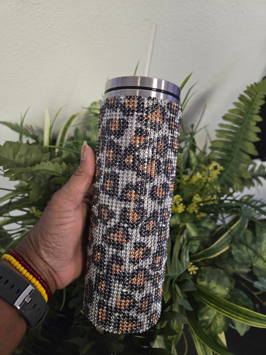 Blinged Out Leopard Tumbler - 20oz