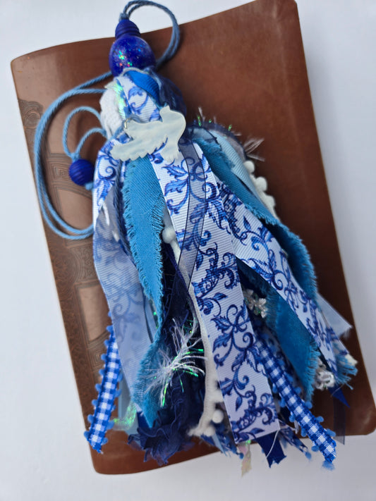 Blue & White Dove Bible/Book Tassel