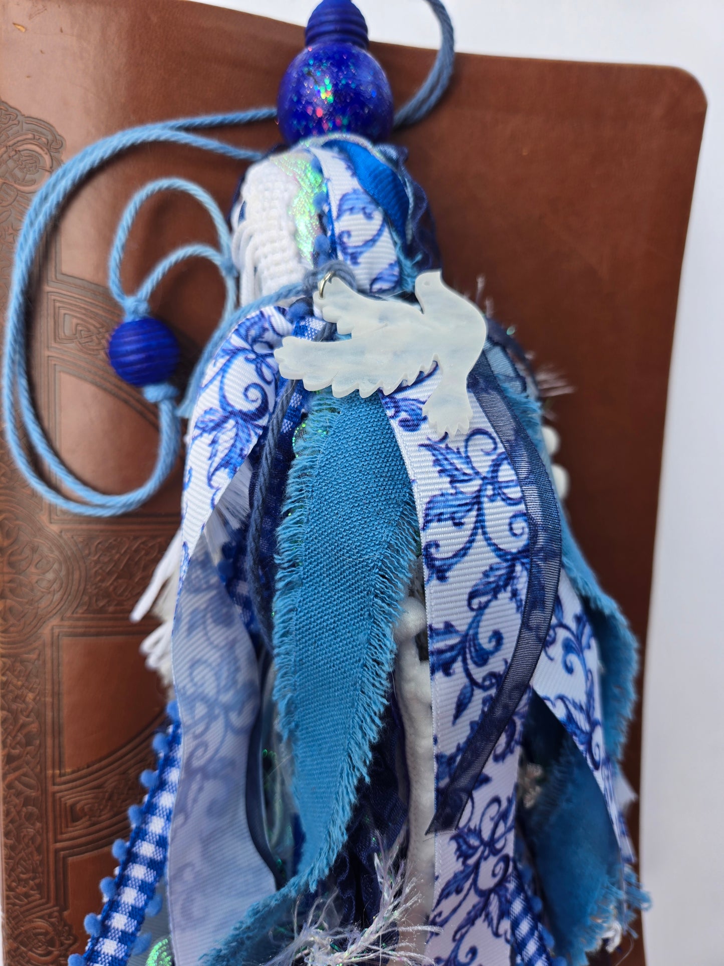 Blue & White Dove Bible/Book Tassel